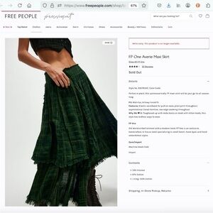 Free People FP One Averie Maxi Skirt in Dark Green
